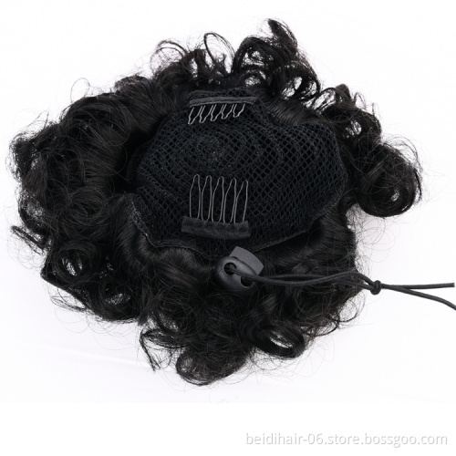 Wholesale Synthetic Hair Bun Afro Puff Kinky Curly Short Hair Bun Chignon Hairpiece